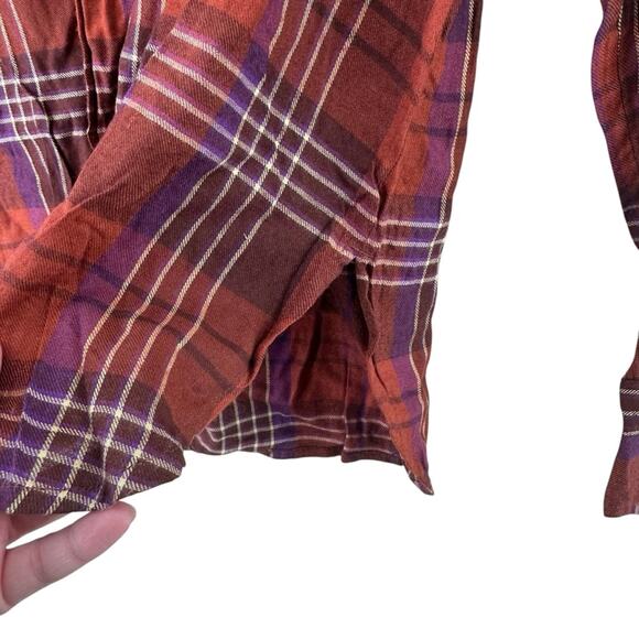 NWT Susina plaid lightweight button front long sleeve fall top women’s medium - Picture 7 of 10